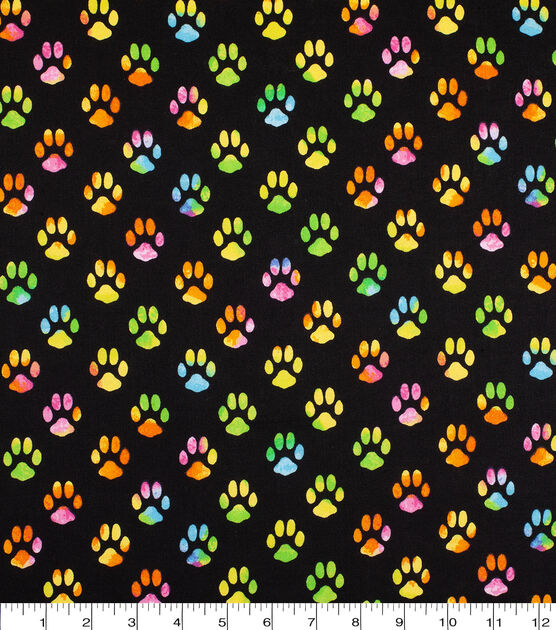 Bright Tie-Dye Paws Bow Tie