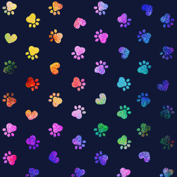 Tie-Dye Hearts and Paws Over the Collar Bandana