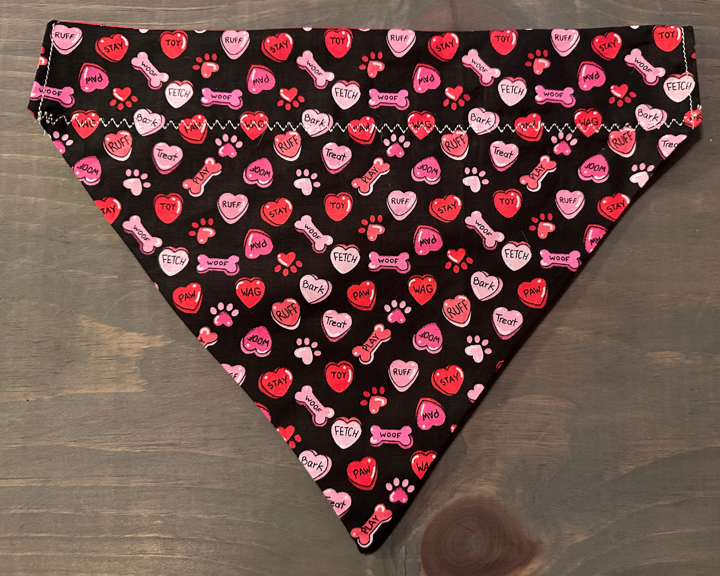Canine Conversation Candy Hearts Over the Collar Bandana