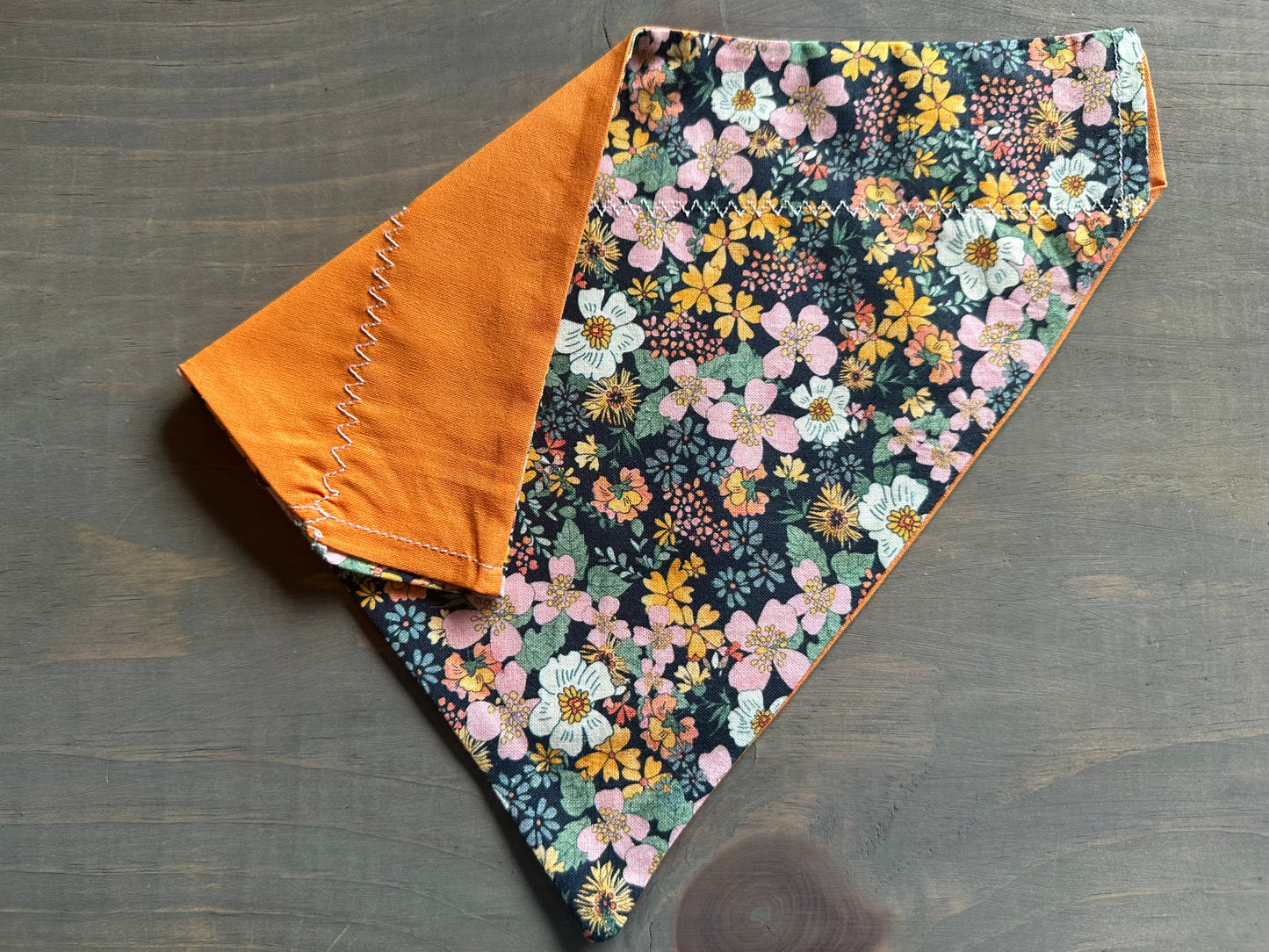 Bouquets on Navy Over the Collar Bandana