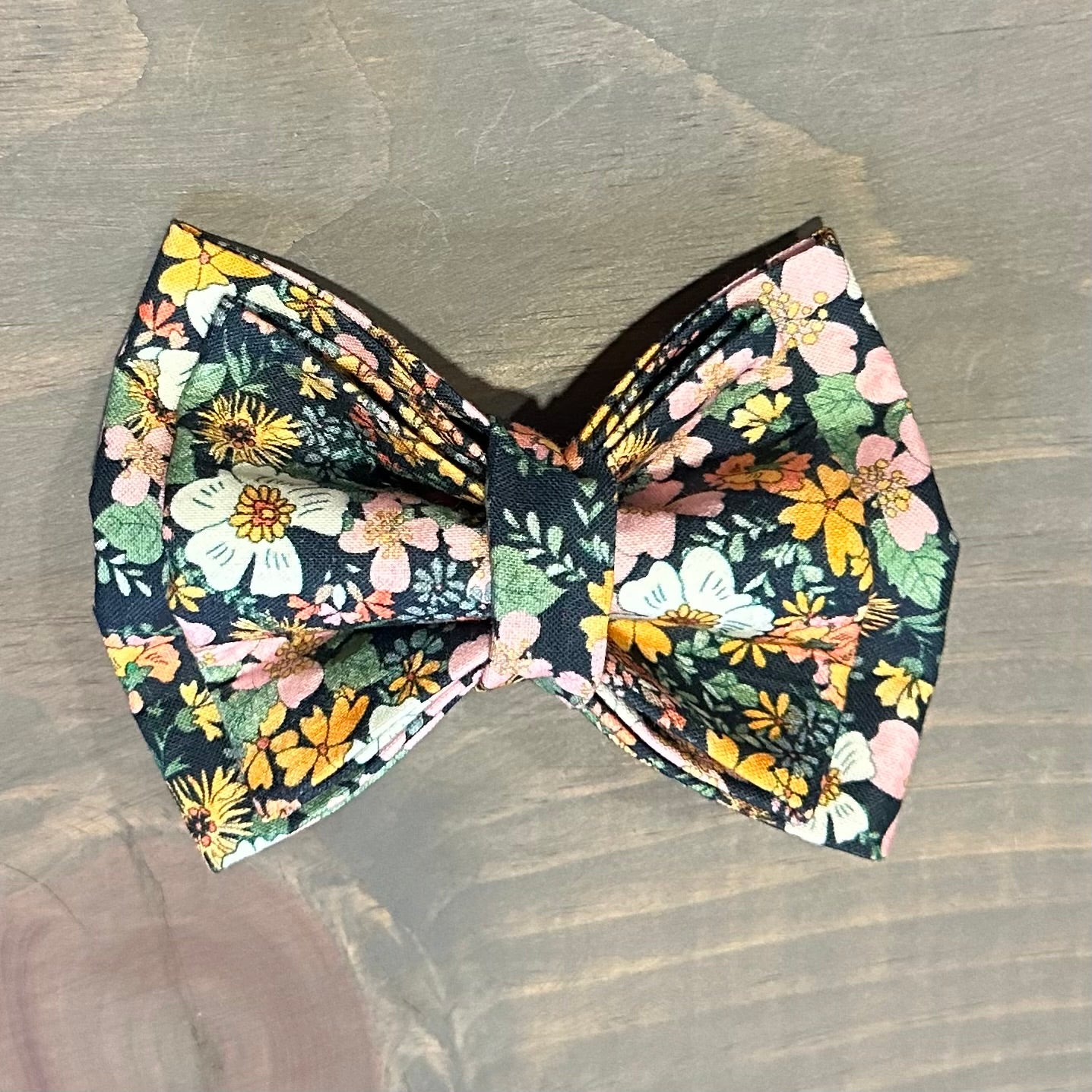 Bouquets on Navy Bow Tie