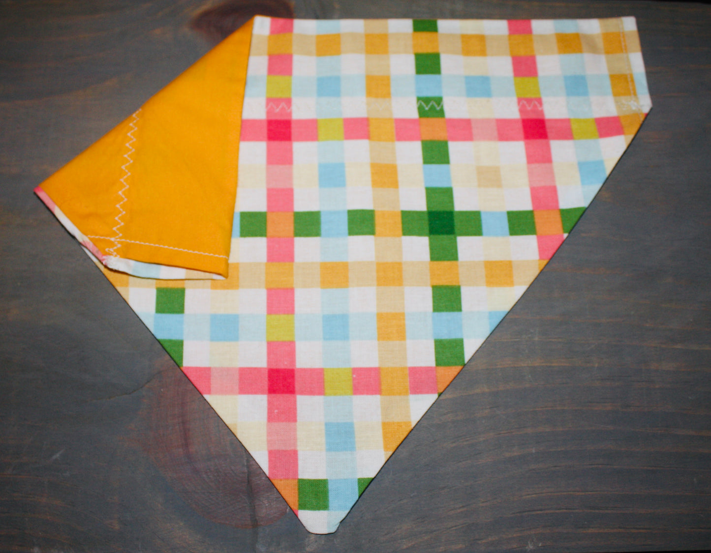 Bright Plaid Over the Collar Bandana