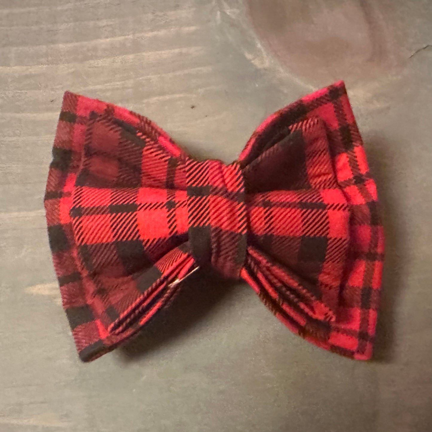Classic Red Plaid Bow Tie