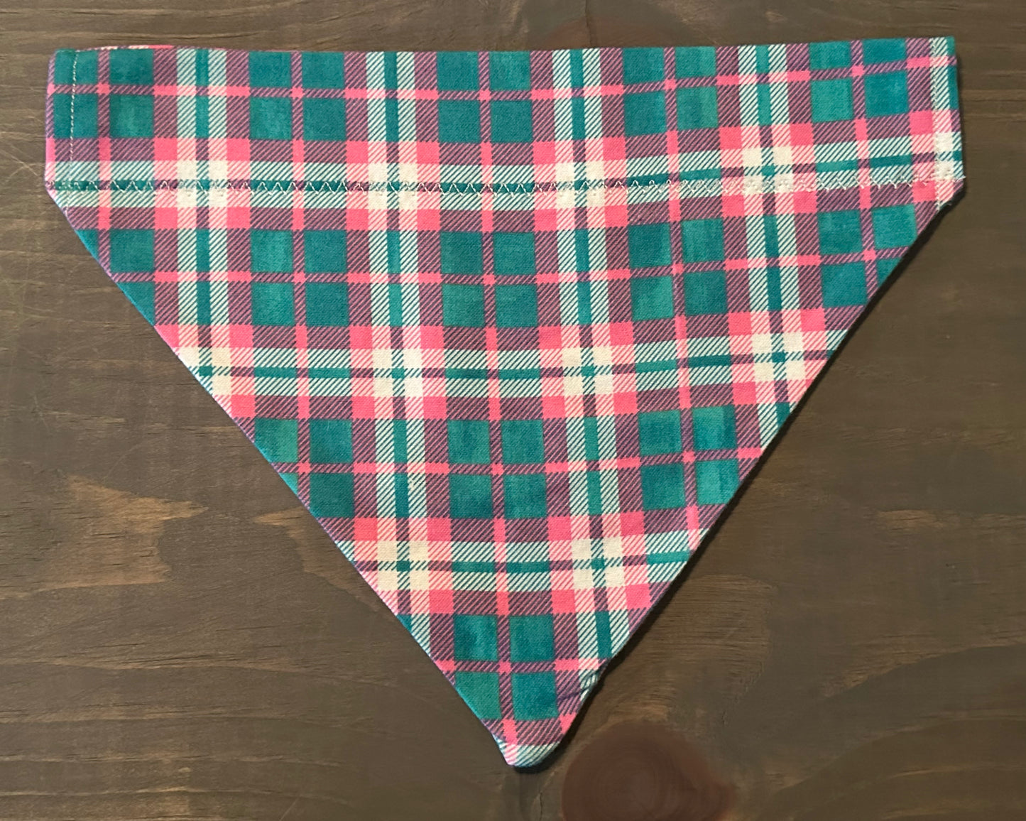 Pastel Plaid Over the Collar Bandana