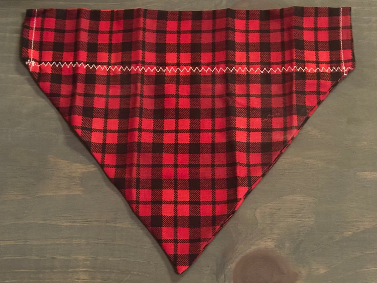 Classic Red Plaid Over the Collar Bandana