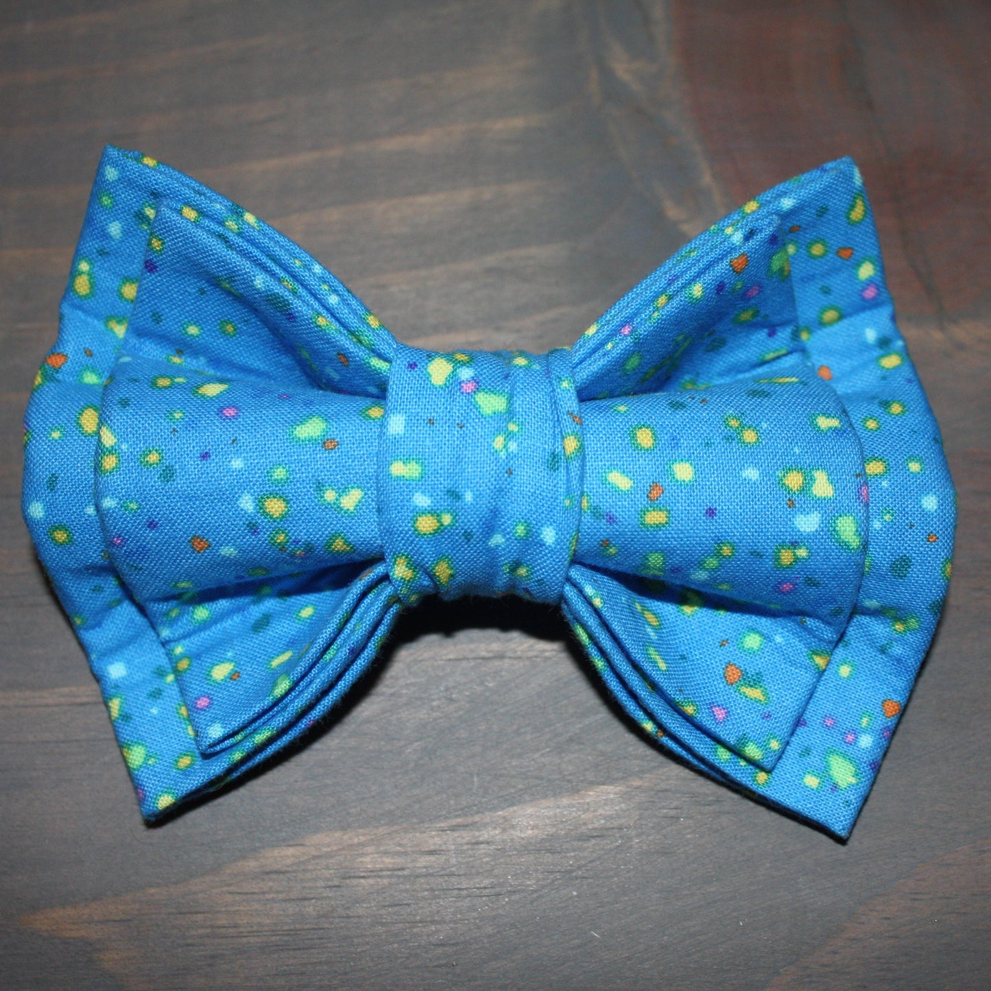 Vibrant Blue Confetti Bow Tie