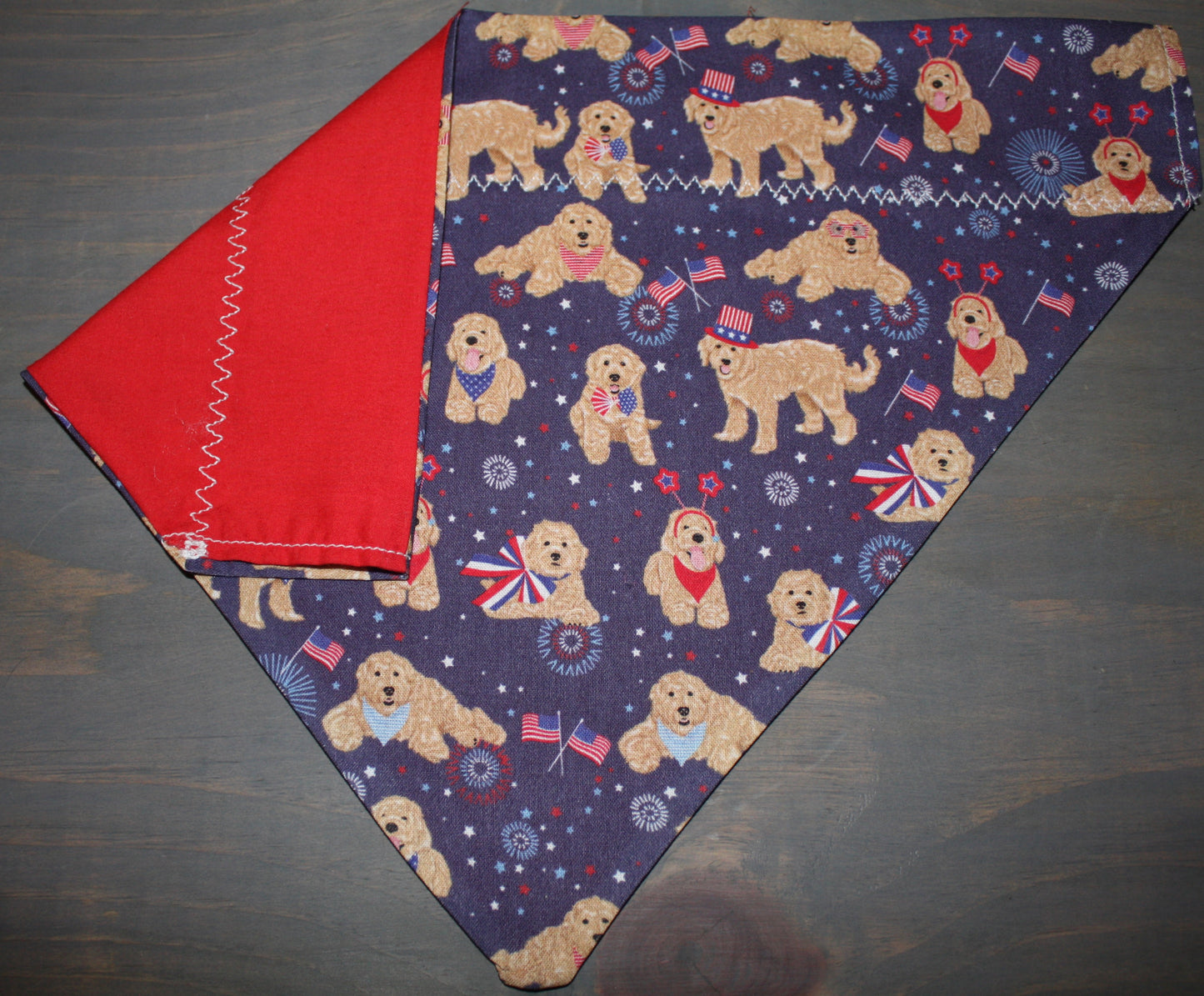 American Goldendoodle Over the Collar Bandana