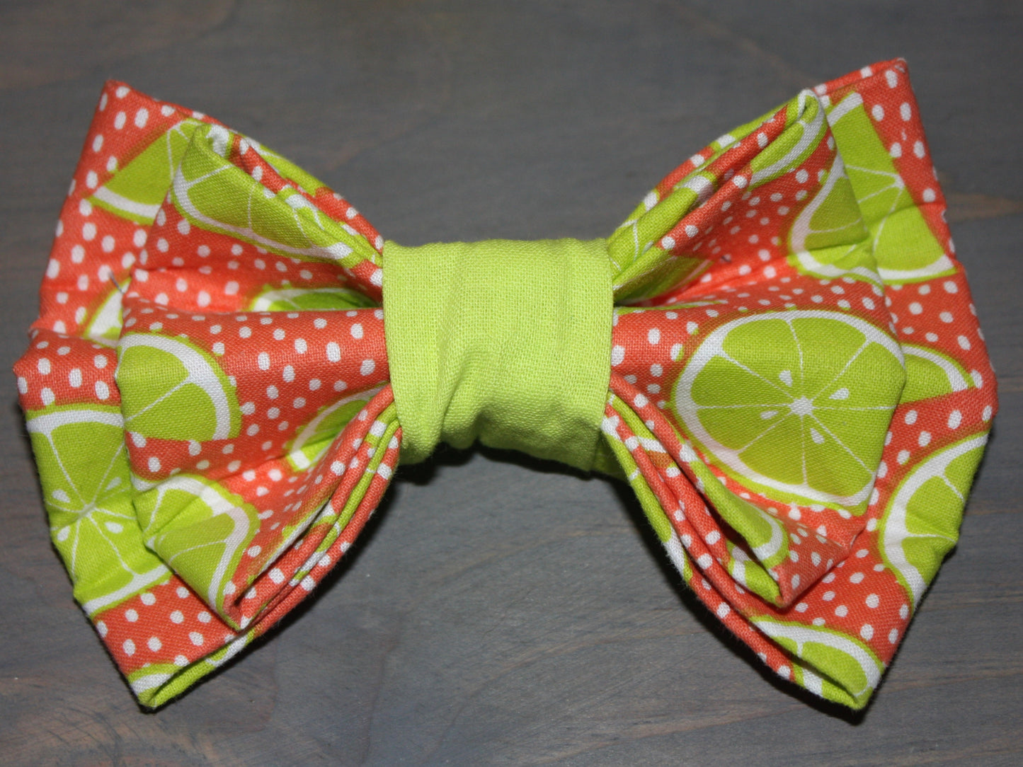 Coral Summertime Lime Bow Tie