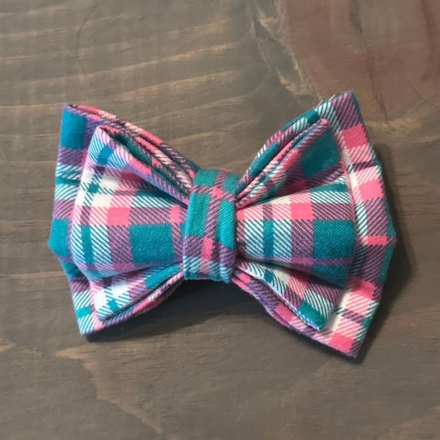 Pastel Plaid Bow Tie