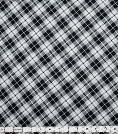 Black & Grey Plaid Flannel Over the Collar Bandana