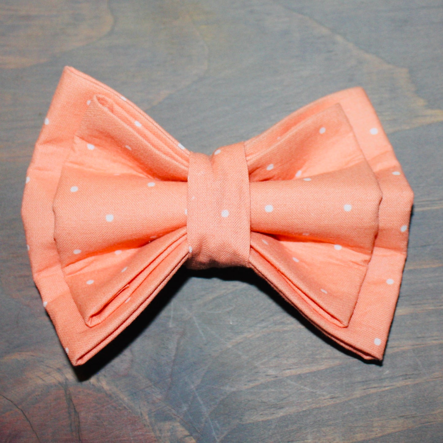 Peach Dots Bow Tie