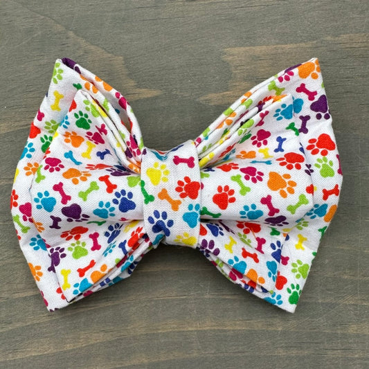 Rainbow Paws & Bones Bow Tie