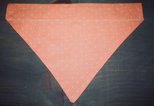 Peach Dots Over the Collar Bandana