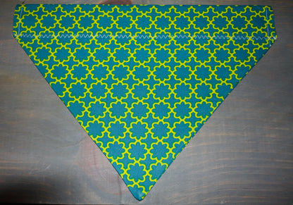 Teal Geometric Floral Over the Collar Bandana