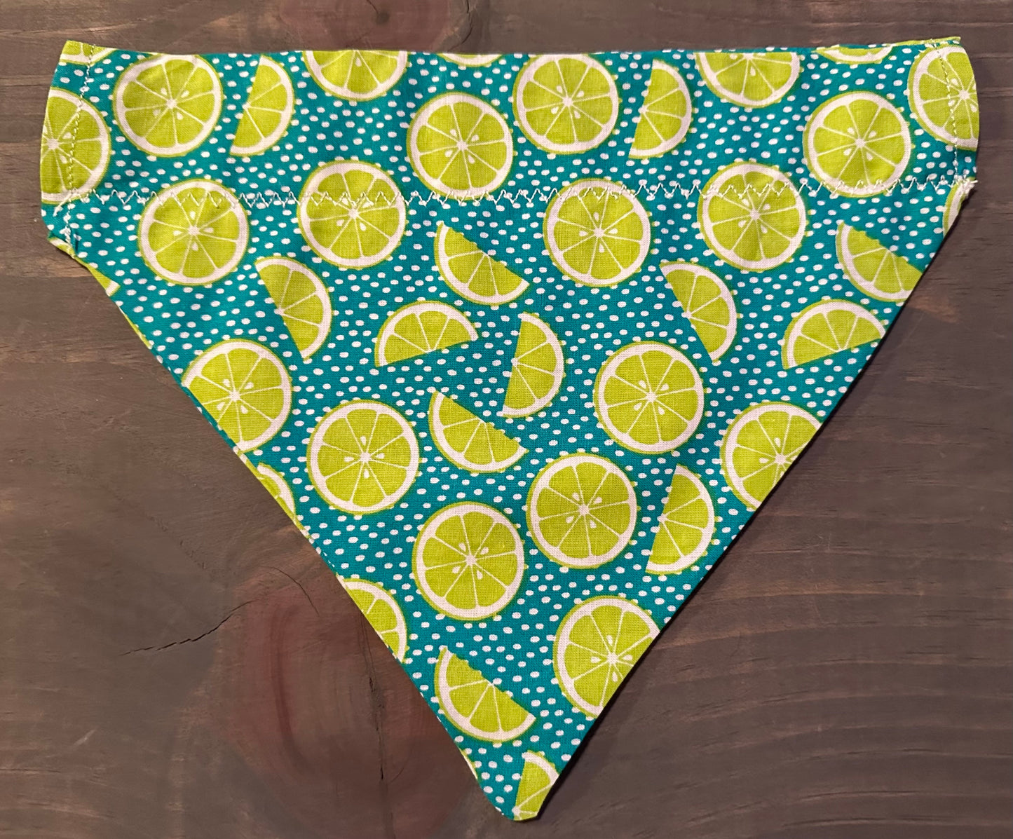 Teal Summertime Lime Over the Collar Bandana