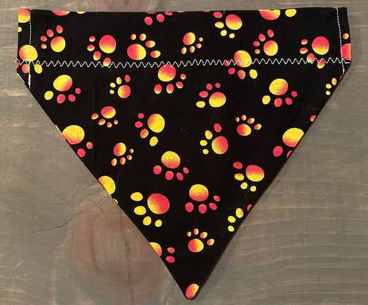 Pink Ombre Paw Prints Over the Collar Bandana