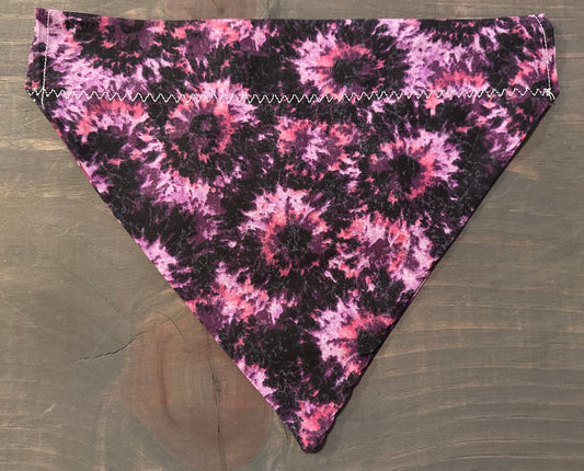 Purple Tie Dye Bursts Over the Collar Bandana