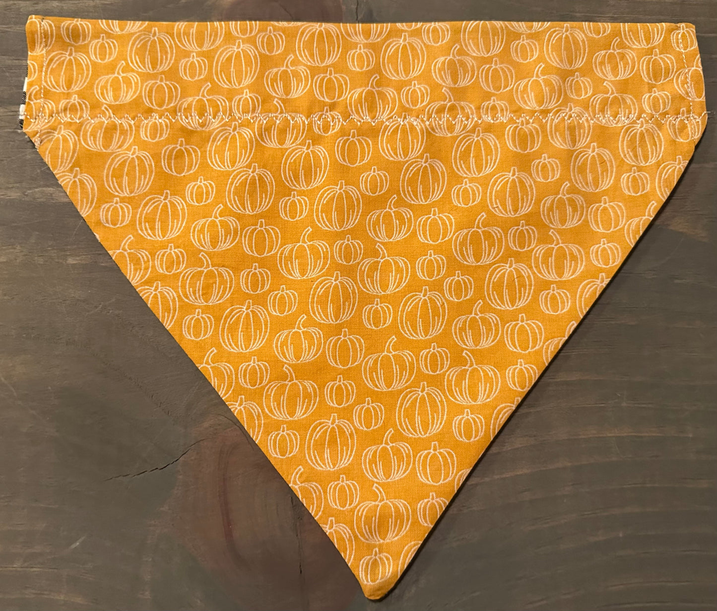 Lined Pumpkins and Gingham Over the Collar Bandana