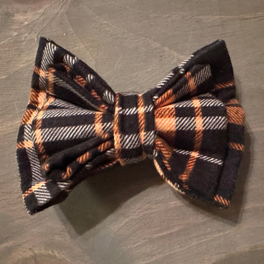 Fall Plaid Flannel Bow Tie