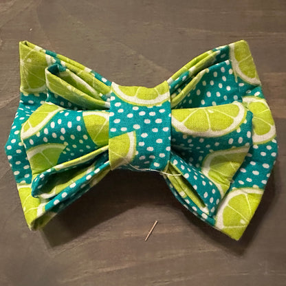 Teal Summertime Lime Bow Tie