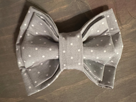 Gray Dots Bow Tie