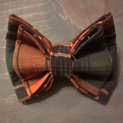 Harvest Metallic Plaid Bow Tie