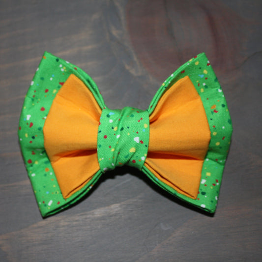 Vibrant Green Confetti Bow Tie