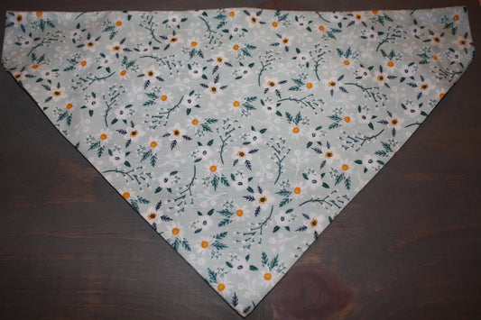 Blooms on Sage Over the Collar Bandana