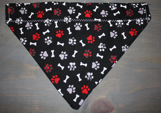 Bones and Gingham Over the Collar Bandana